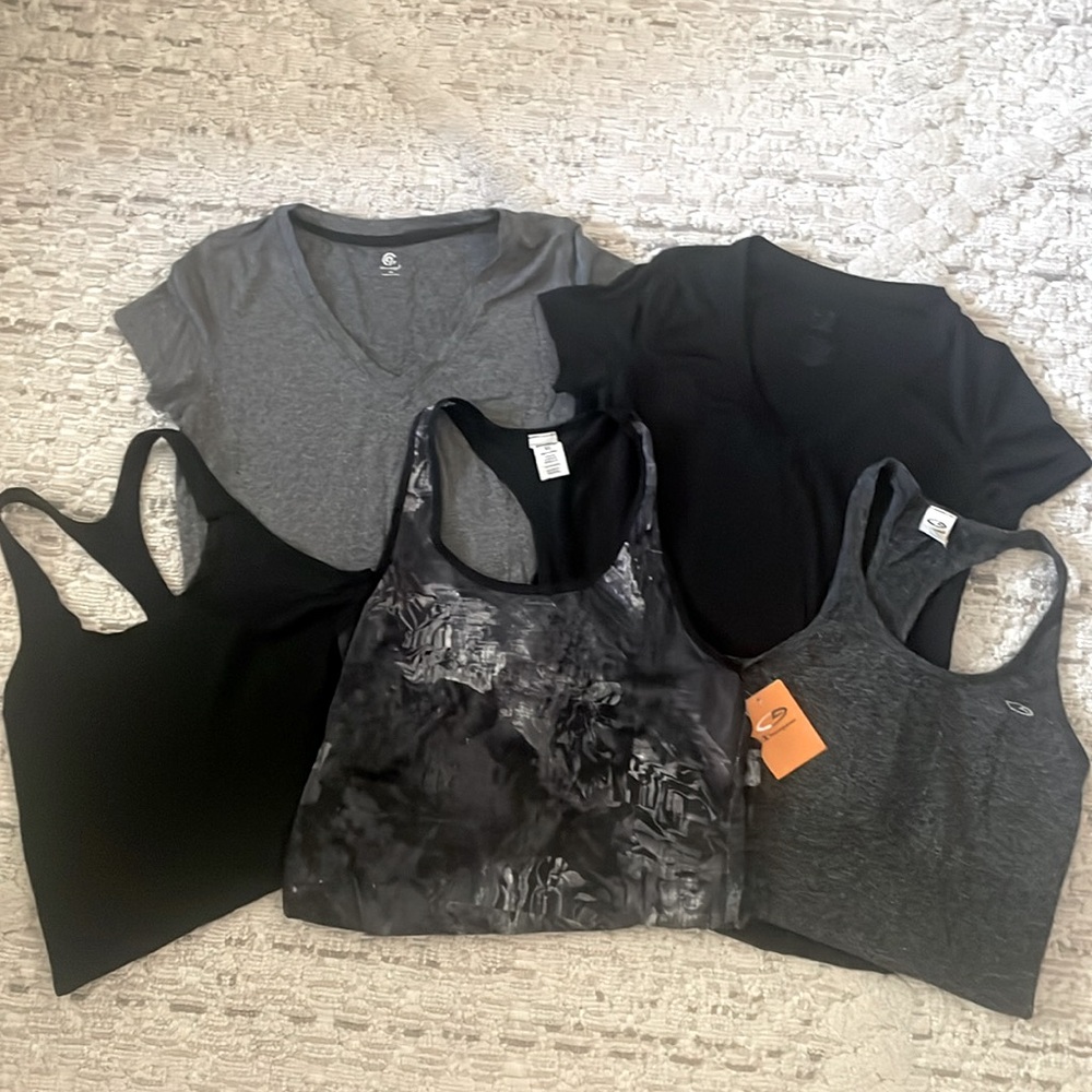 Champion Athletic Tops - 2x V neck shirts & 3x tanks